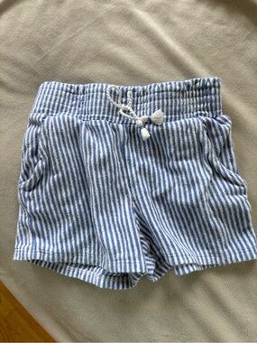 Striped Blue and White Drawstring Girls Shorts by Tommy Bahama Size 5/6